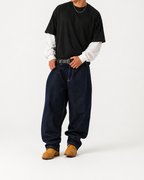 Premium Black With White Sleeve Oversized Tee