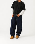 Vintage Black With White Sleeve Oversized Tee