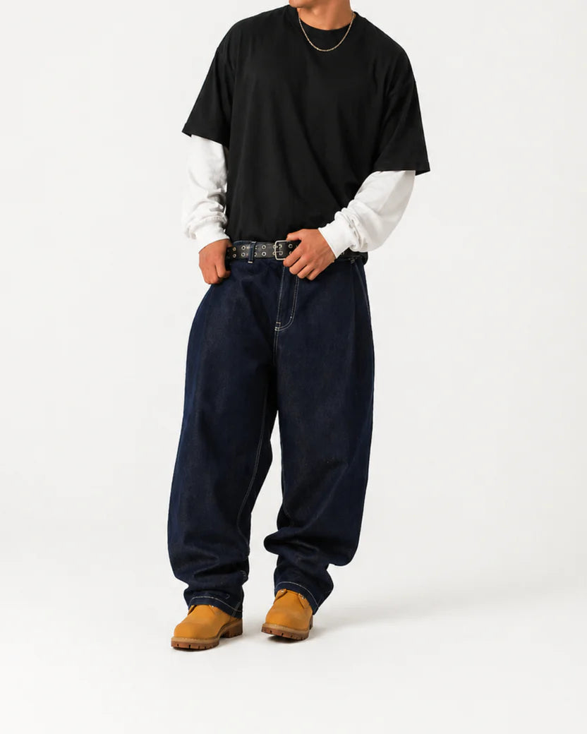 Vintage Black With White Sleeve Oversized Tee