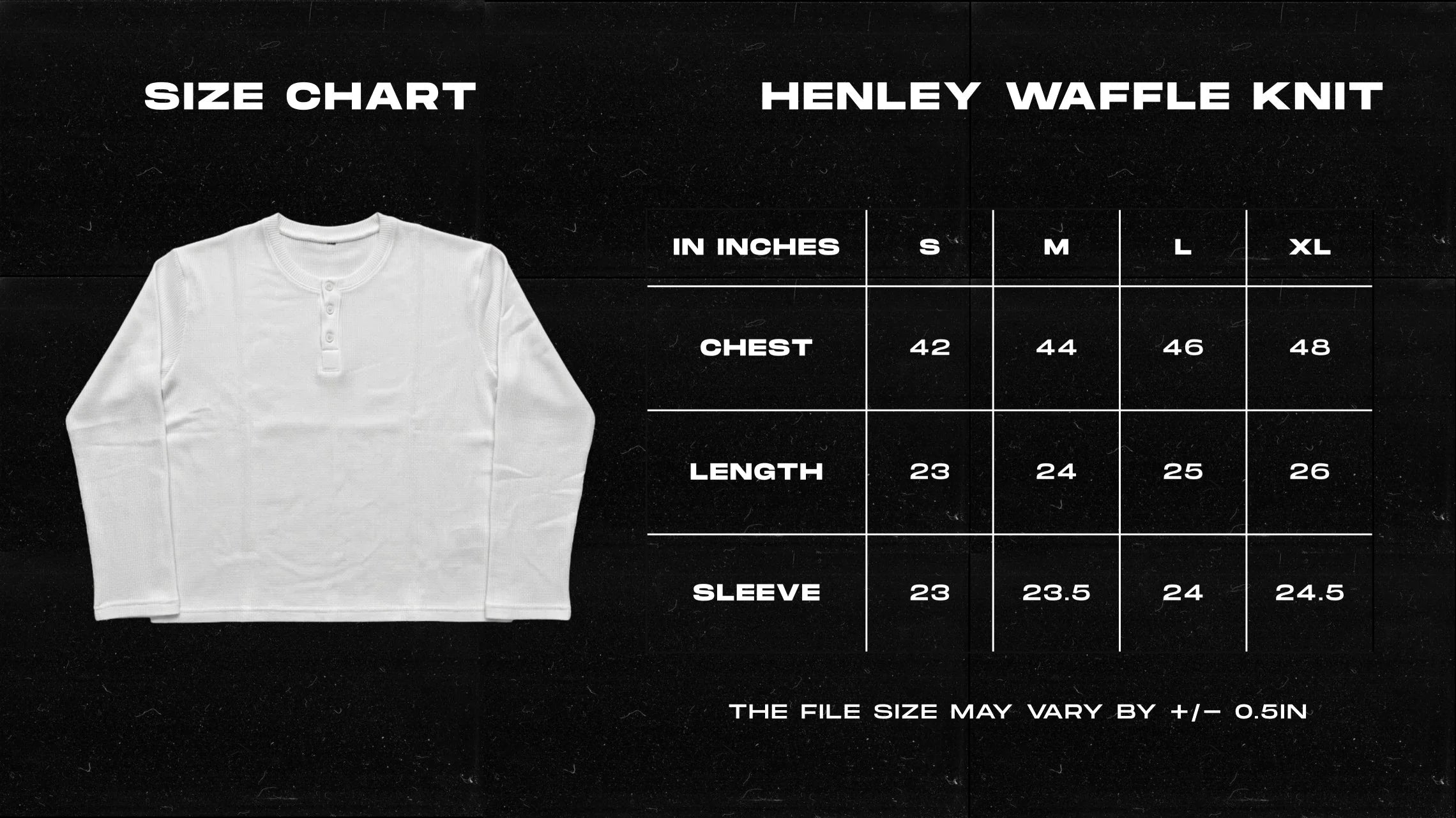 Black Henley waffle knit