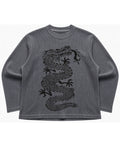 Acidwash waffle knit oversized full-sleeve Front Design