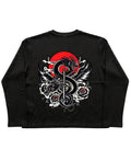 Black Henley waffle knit Back Design