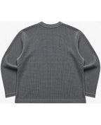 Acidwash waffle knit oversized full-sleeve Back Design