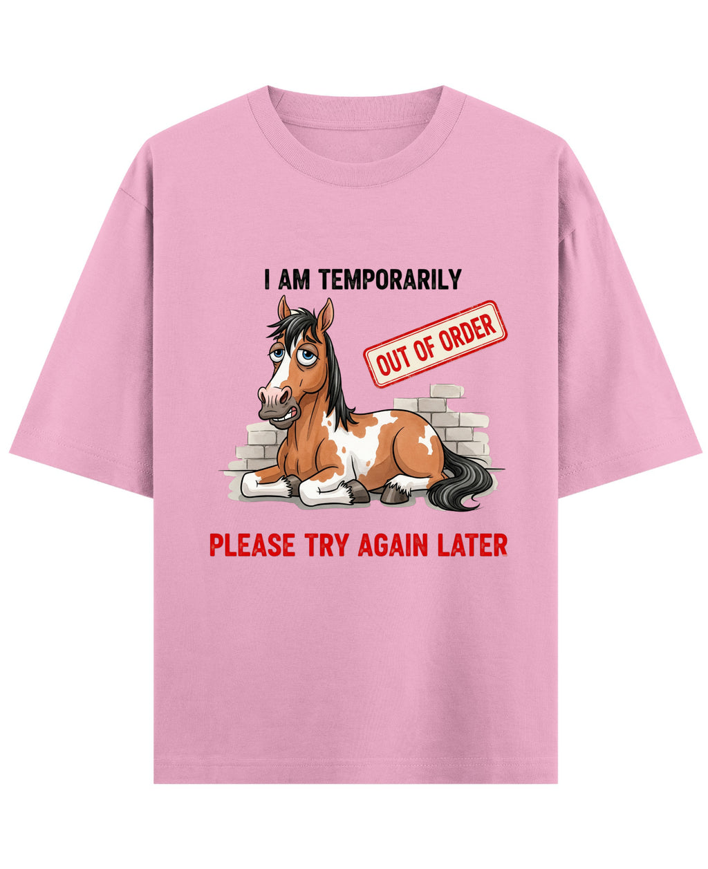 Baby Pink Oversized T-Shirt Front Design