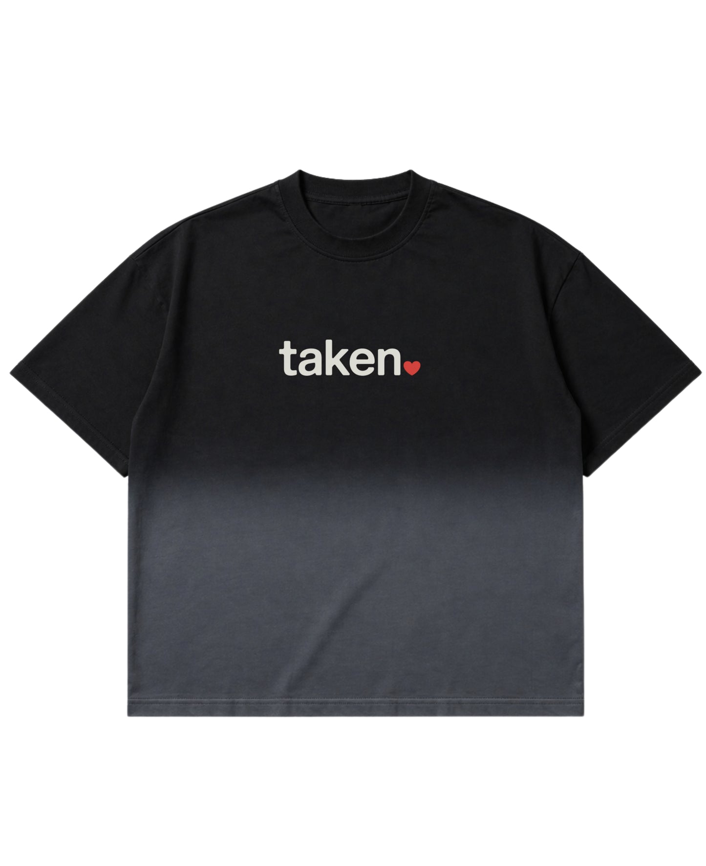 Black Ombré Wash Boxy Fit T-shirt Front Design