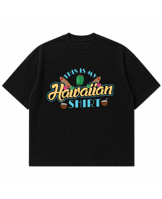 Black waffle boxy fit Front Design