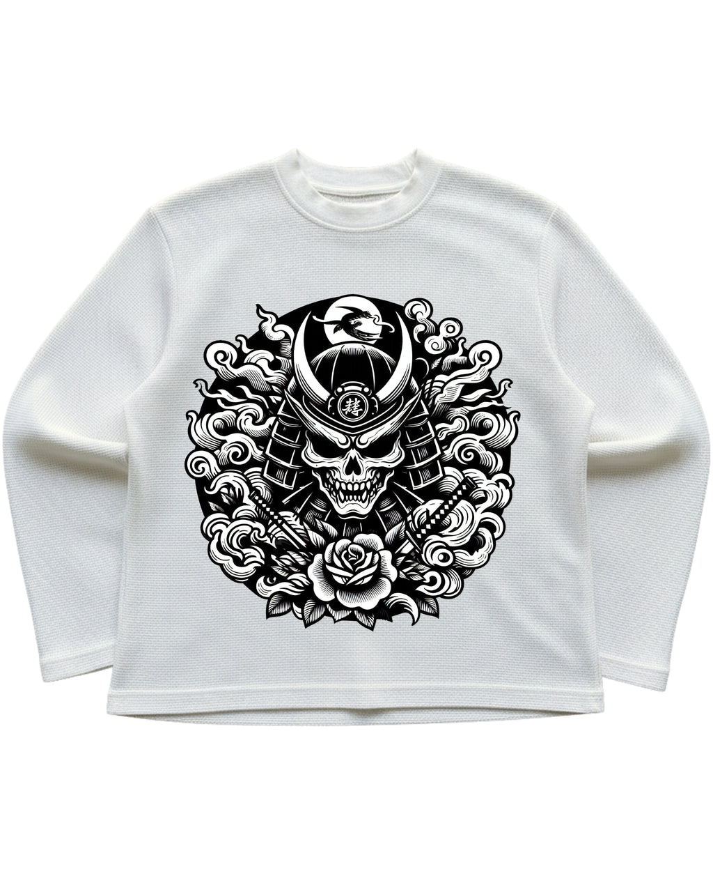 Off-white waffle knit oversized full-sleeve Front Design