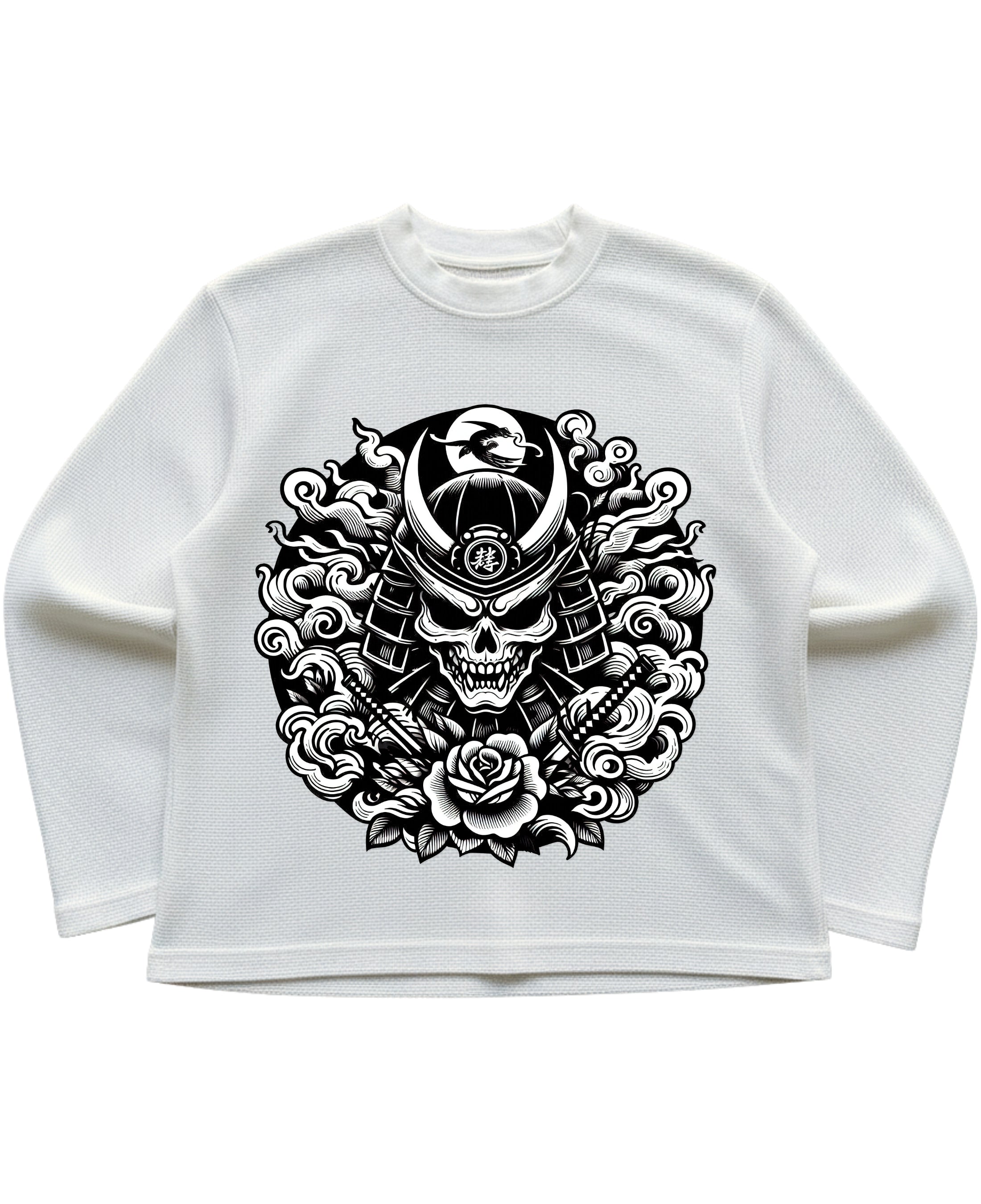 Off-white waffle knit oversized full-sleeve Front Design