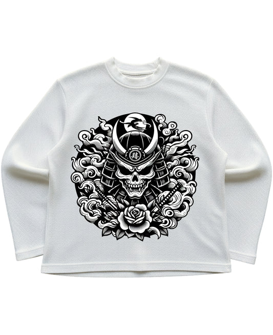 Off-white waffle knit oversized full-sleeve Front Design