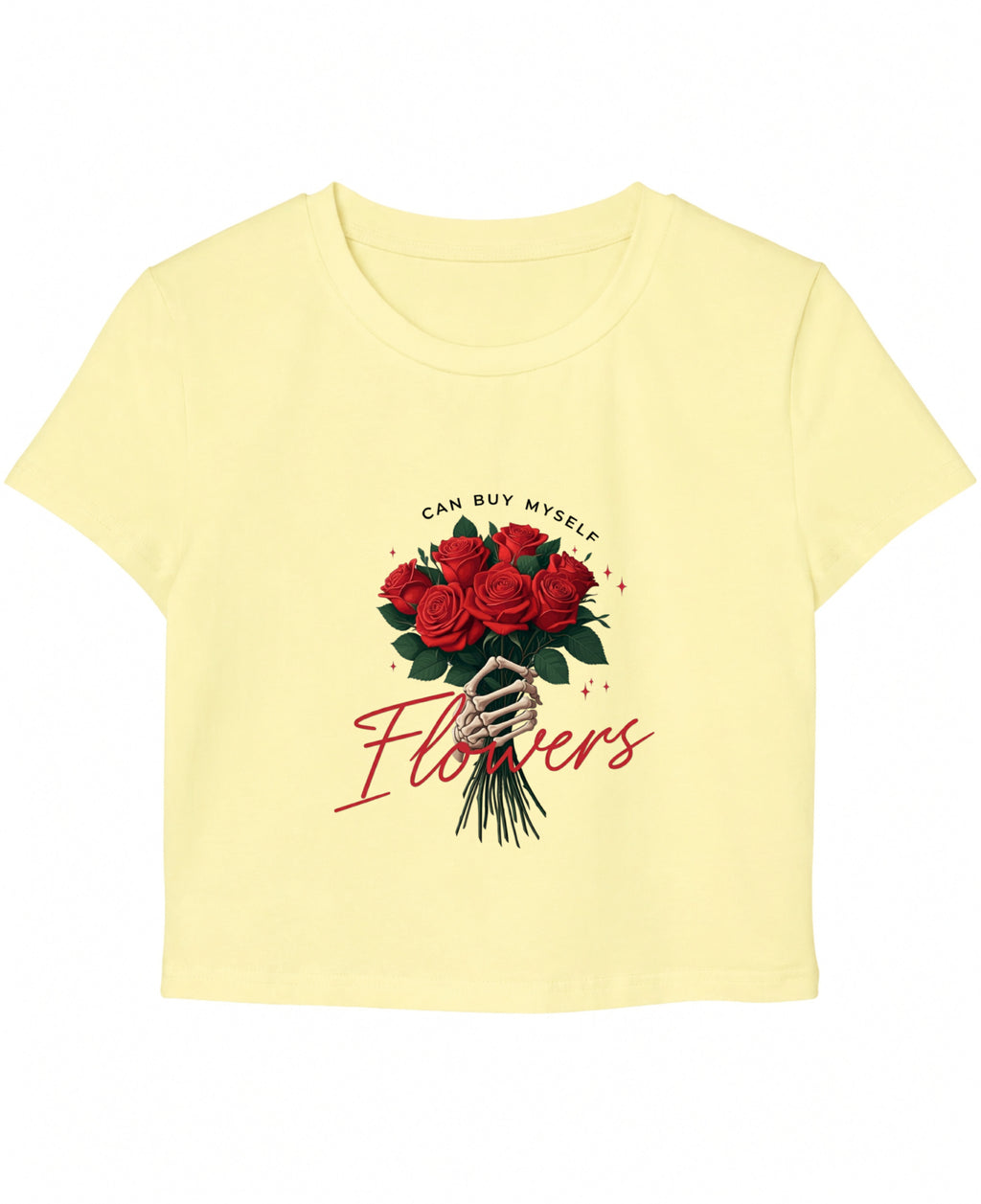 Butter Yellow Baby Tee Front Design