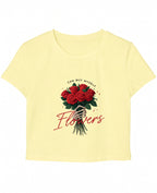 Butter Yellow Baby Tee Front Design