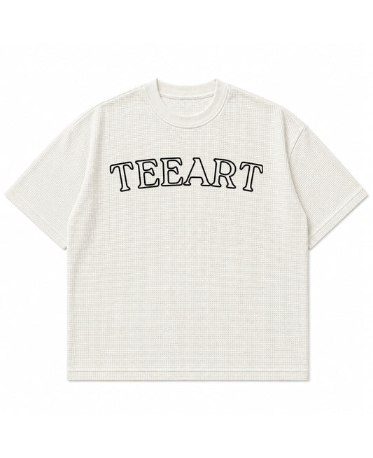 Off-white waffle boxy fit Front Design