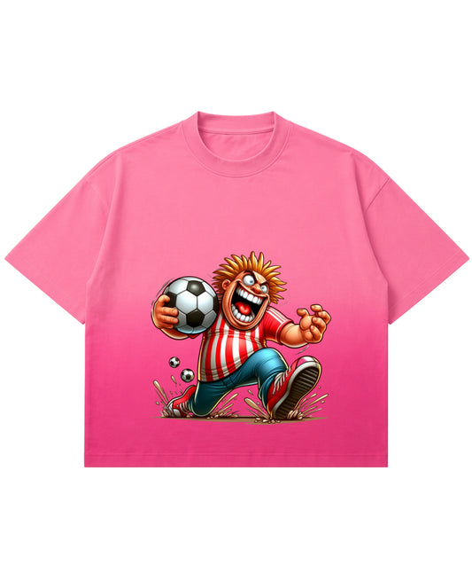 Pink Sunfade Ombré Wash Boxy Fit T-shirt Front Design