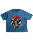 Denim Wash Boxy Fit T-shirt Front Design