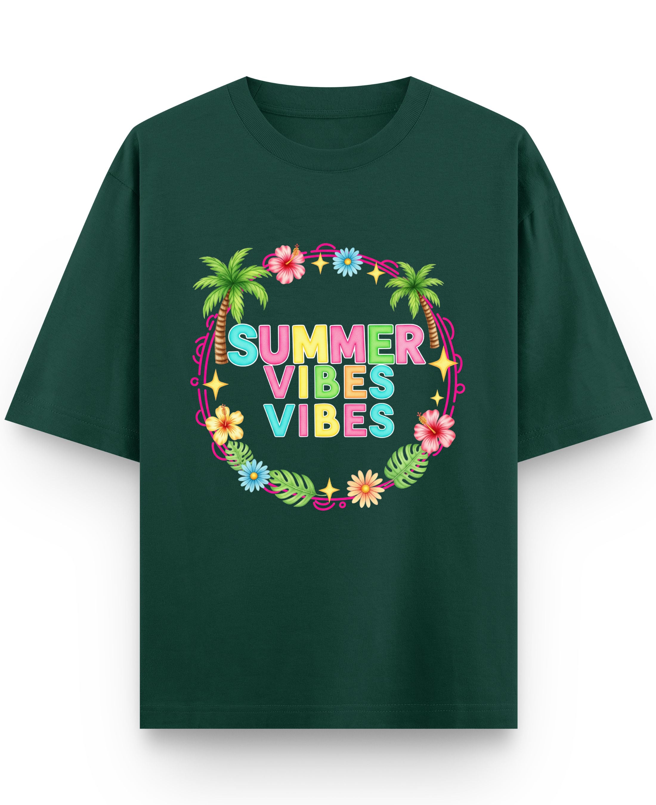 Bottle Green Oversized T-Shirt Front Design