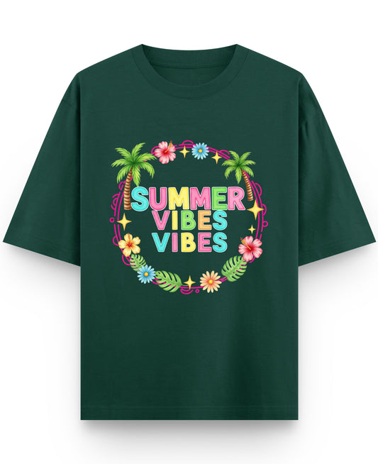 Bottle Green Oversized T-Shirt Front Design