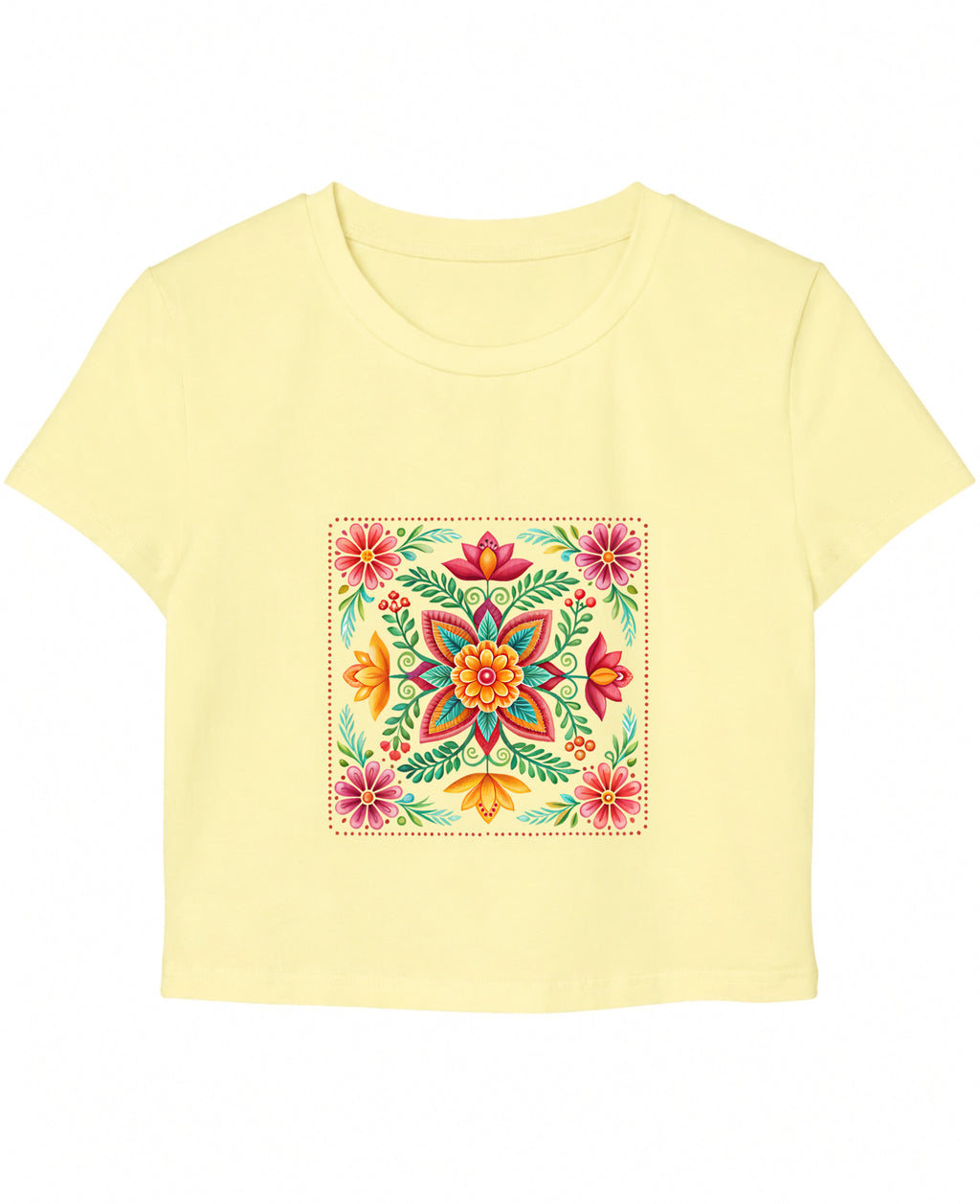 Butter Yellow Baby Tee Front Design
