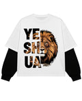 White With Black Sleeve Oversized Tee Front Design