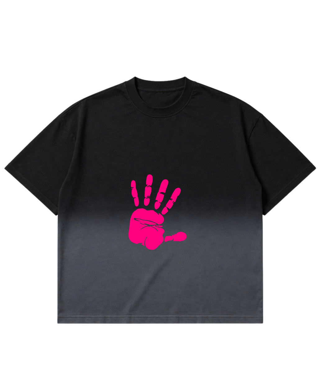 Black Ombré Wash Boxy Fit T-shirt Front Design