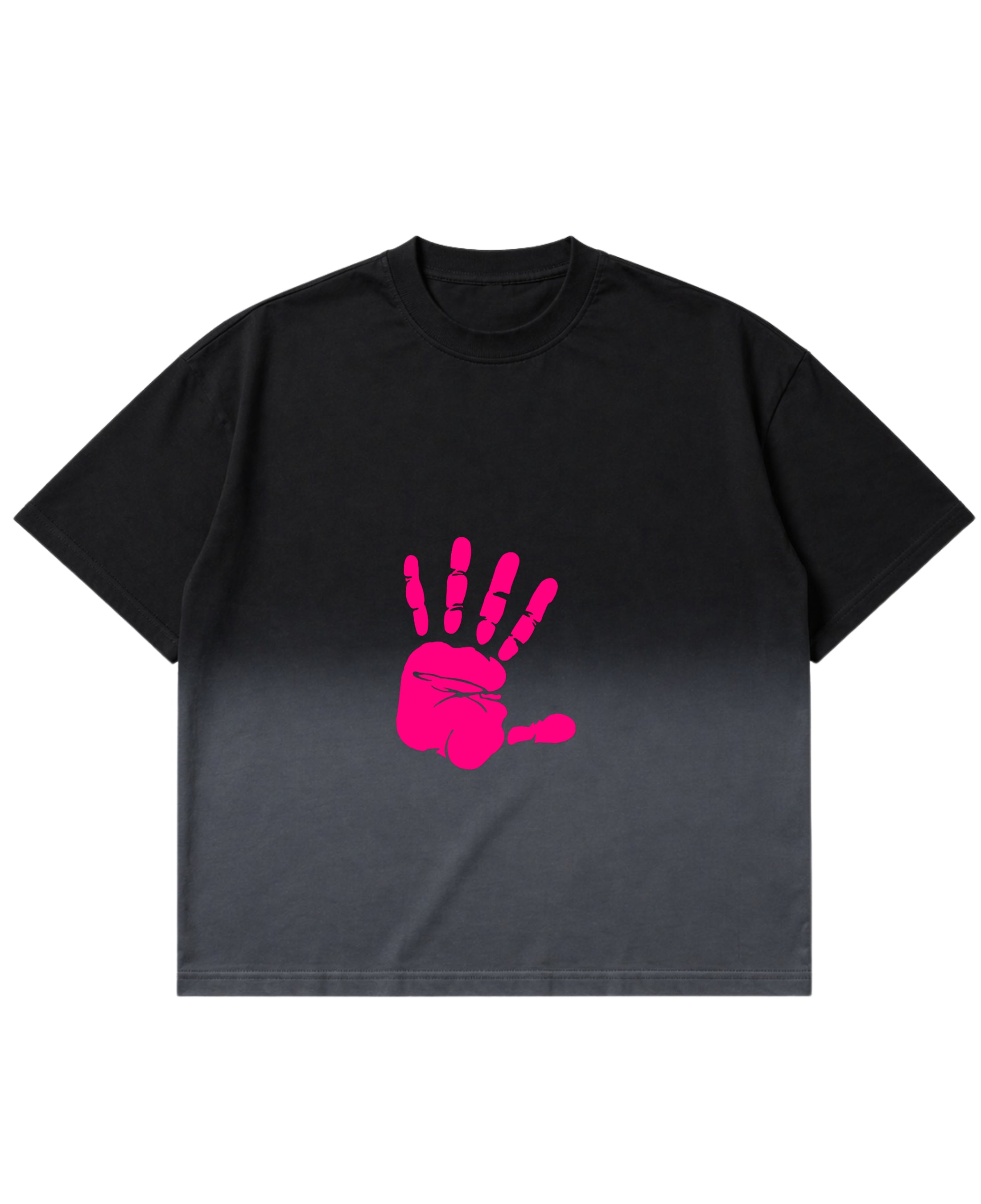 Black Ombré Wash Boxy Fit T-shirt Front Design