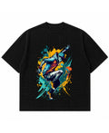 Black waffle boxy fit Front Design