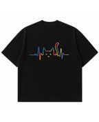 Black waffle boxy fit Front Design