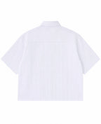 Blue Striped Oxford Boxy Shirt Back Design
