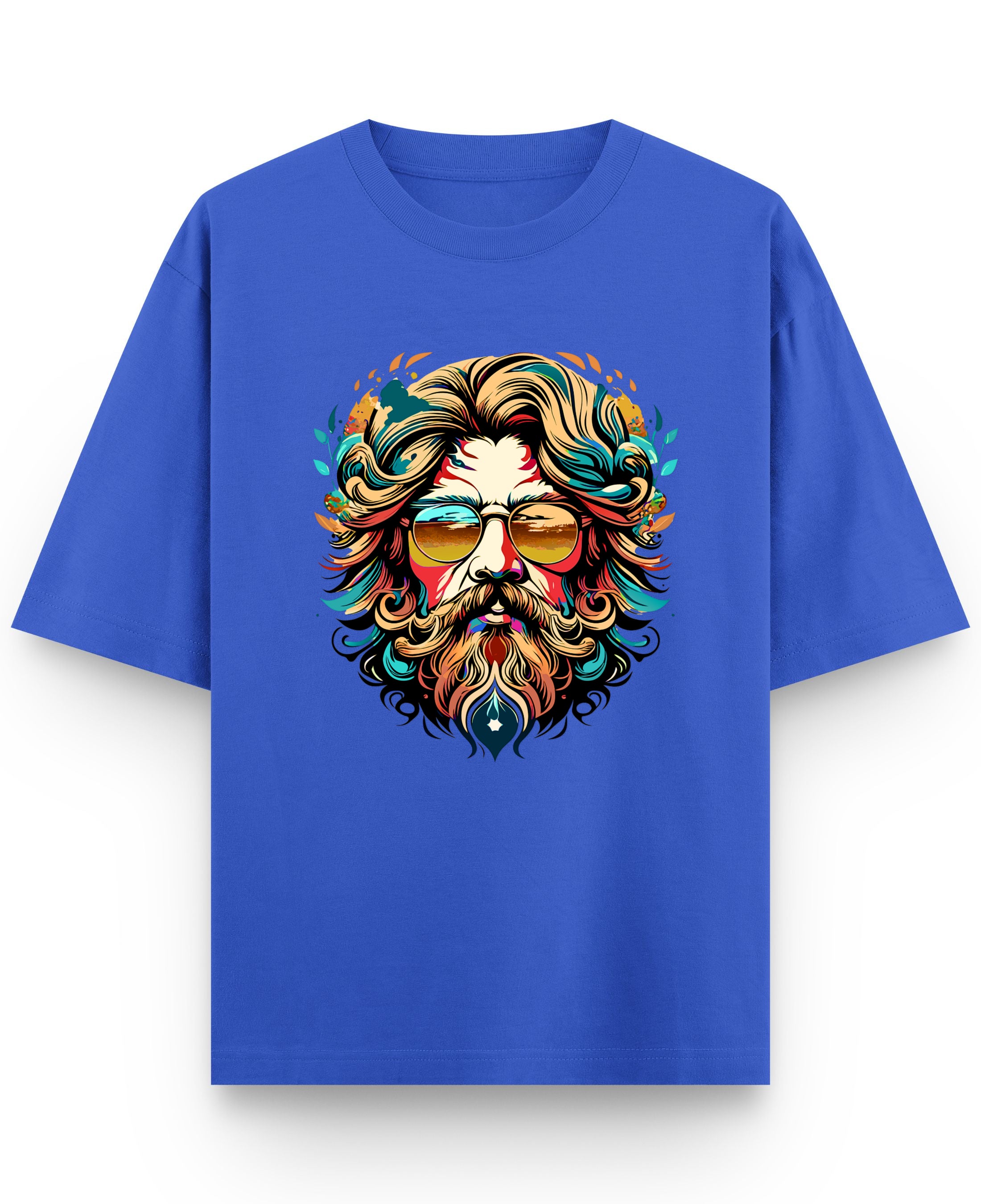 Royal Blue Oversized T-Shirt Front Design