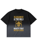 Black Ombré Wash Boxy Fit T-shirt Front Design