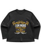 Black waffle knit oversized full-sleeve Front Design