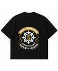Black waffle boxy fit Front Design
