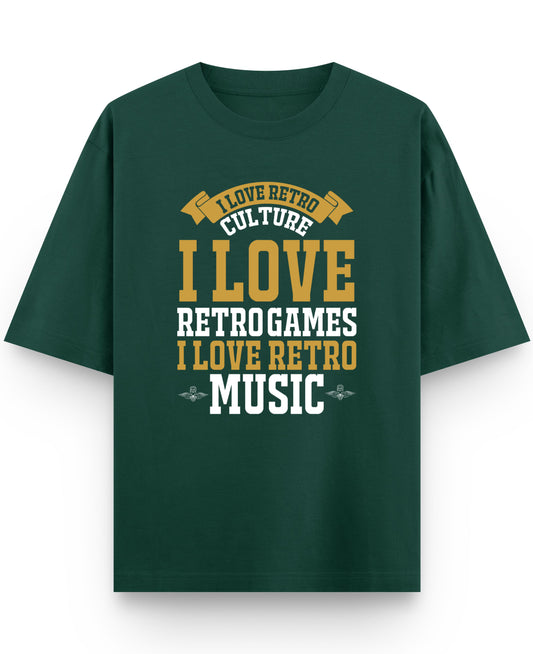 Bottle Green Oversized T-Shirt Front Design