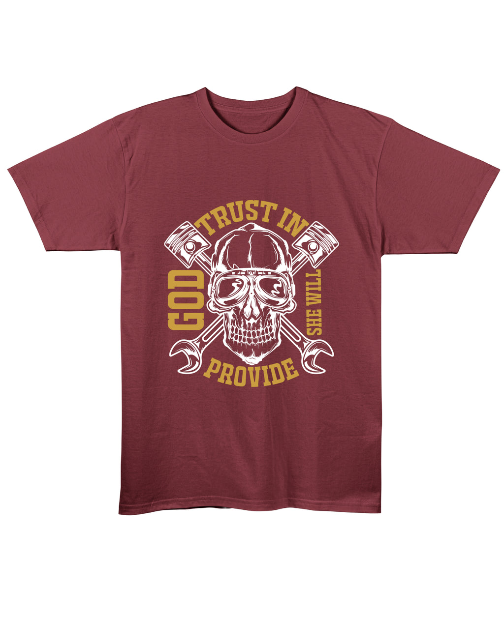 Maroon Regular Fit T-shirt Front Design