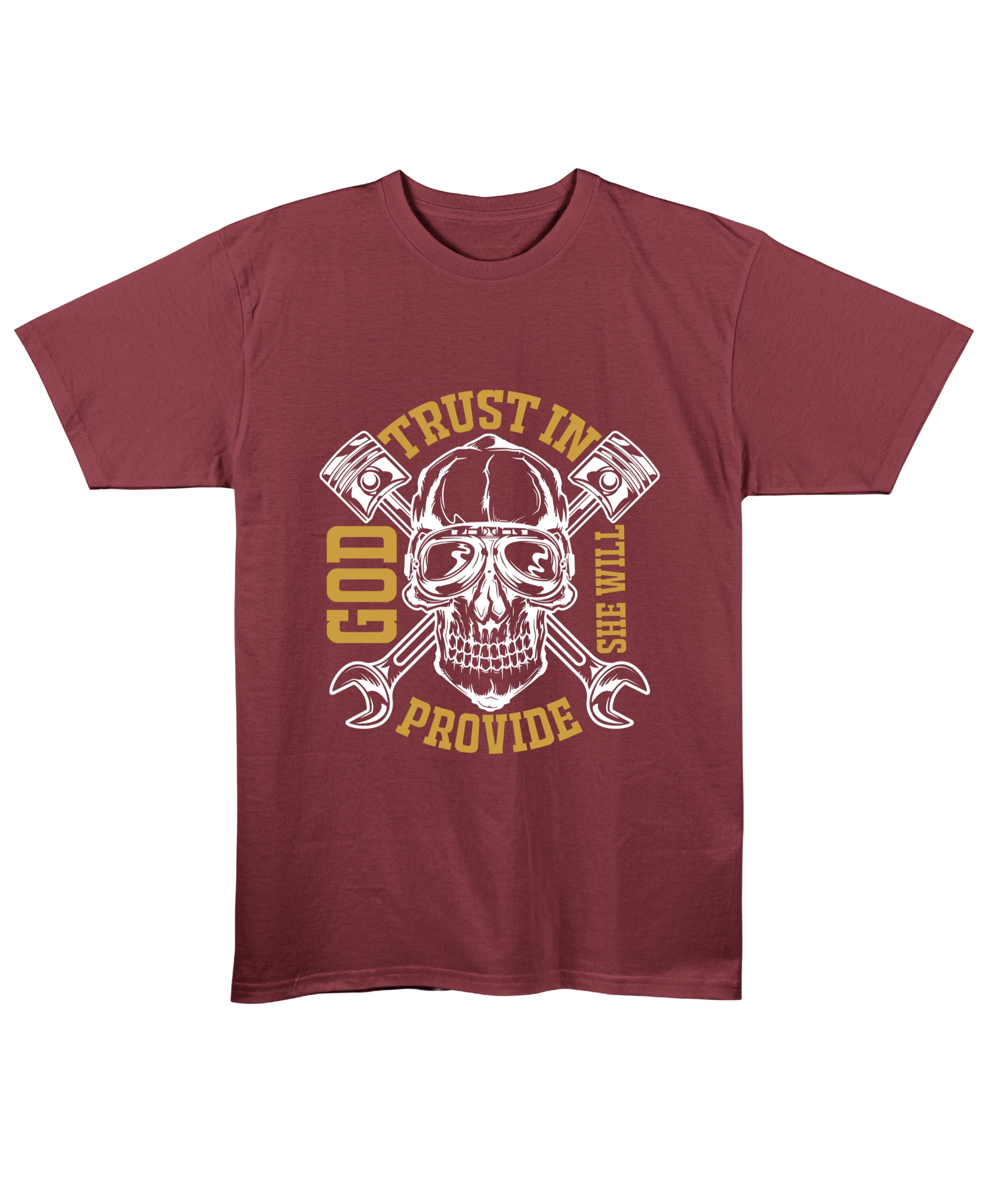 Maroon Regular Fit T-shirt Front Design