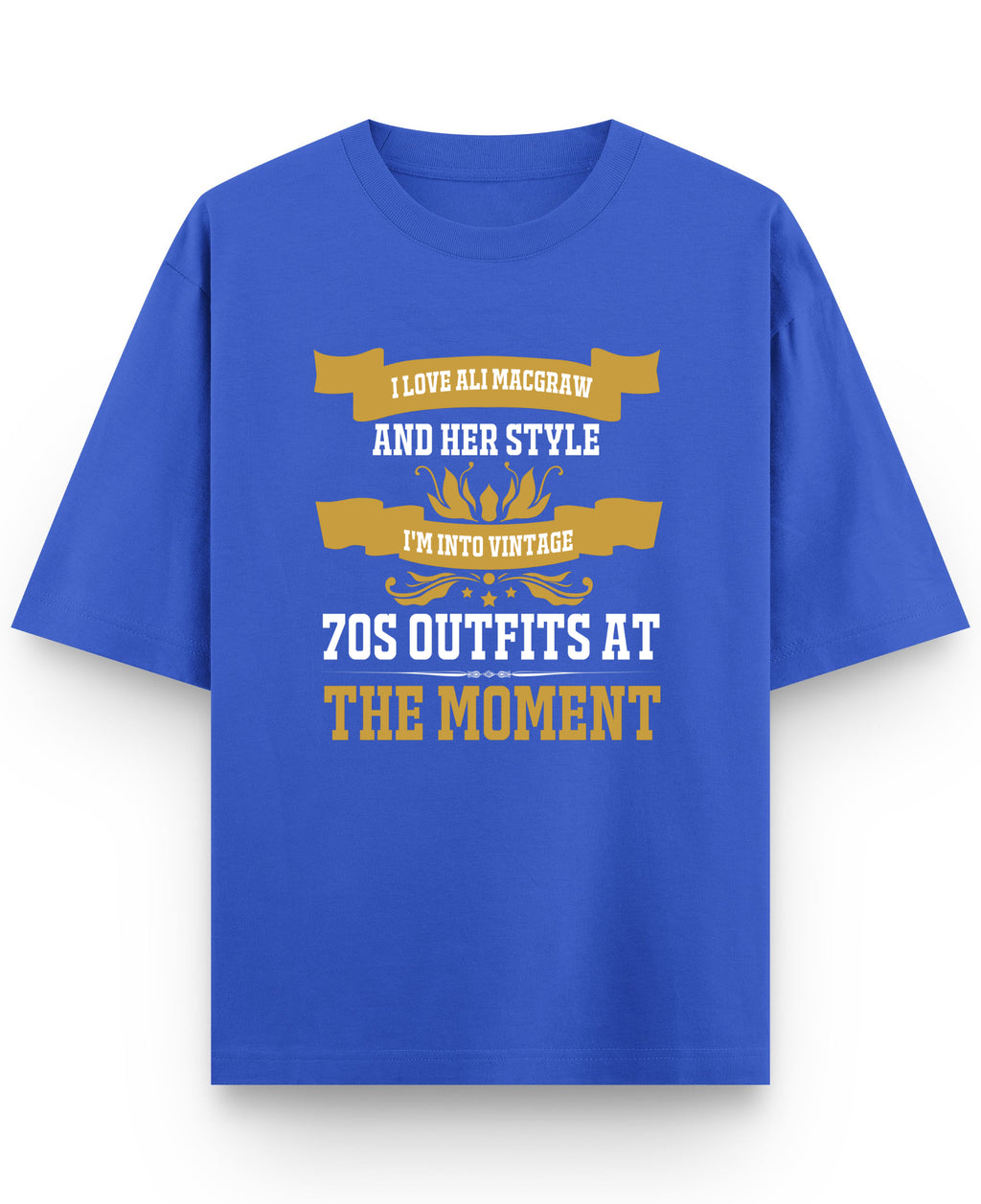 Royal Blue Oversized T-Shirt Front Design