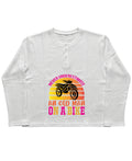White Henley waffle knit Front Design