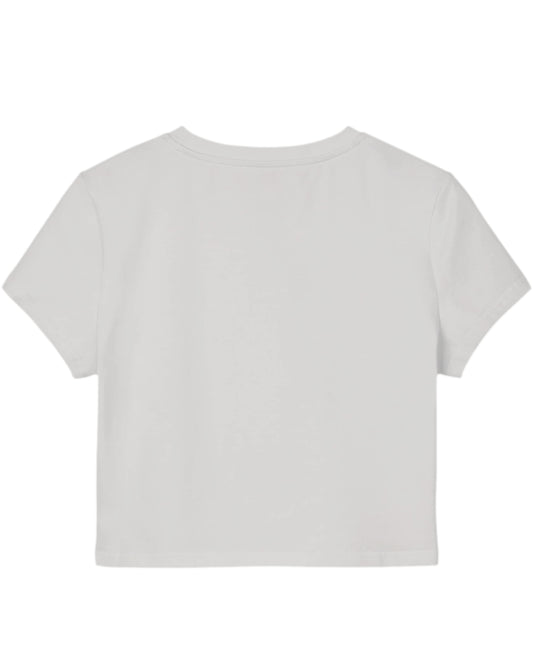 White Baby Tee Back Design